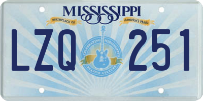 MS license plate LZQ251