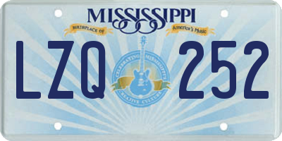 MS license plate LZQ252