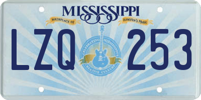 MS license plate LZQ253