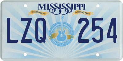 MS license plate LZQ254