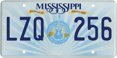 MS license plate LZQ256