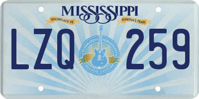 MS license plate LZQ259