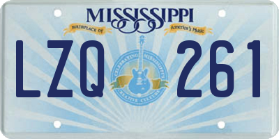 MS license plate LZQ261