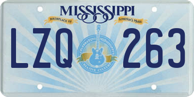 MS license plate LZQ263