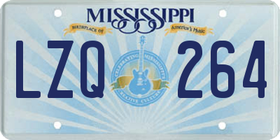 MS license plate LZQ264
