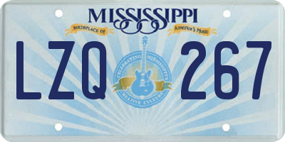MS license plate LZQ267