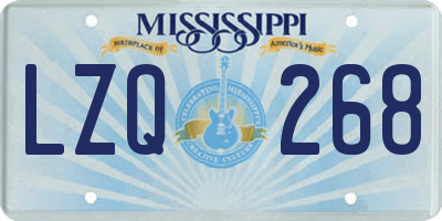 MS license plate LZQ268