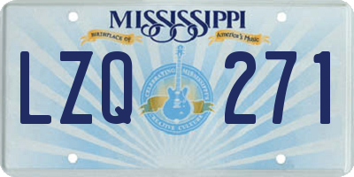 MS license plate LZQ271