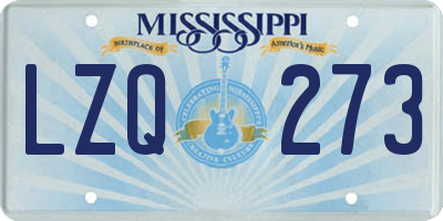MS license plate LZQ273