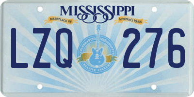 MS license plate LZQ276
