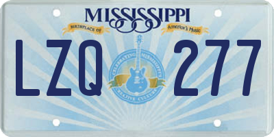 MS license plate LZQ277