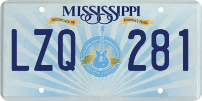 MS license plate LZQ281