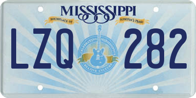 MS license plate LZQ282