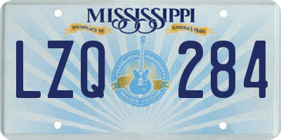 MS license plate LZQ284