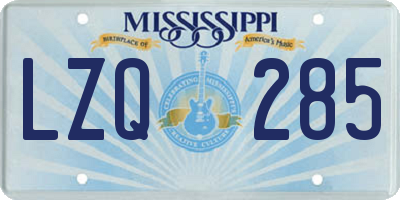 MS license plate LZQ285