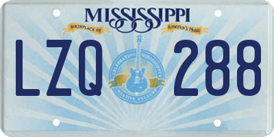 MS license plate LZQ288