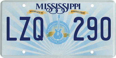 MS license plate LZQ290