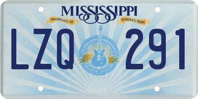 MS license plate LZQ291