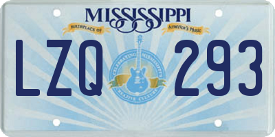 MS license plate LZQ293