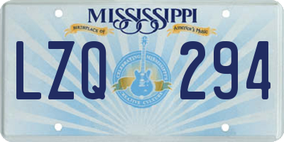 MS license plate LZQ294