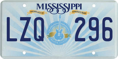 MS license plate LZQ296