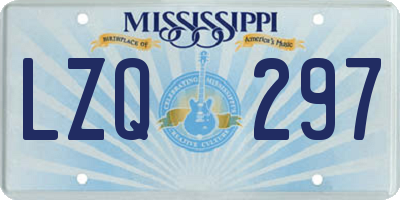 MS license plate LZQ297