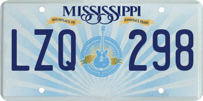 MS license plate LZQ298