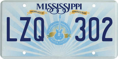 MS license plate LZQ302