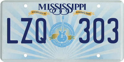 MS license plate LZQ303