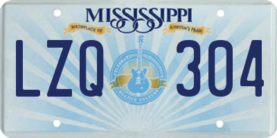 MS license plate LZQ304