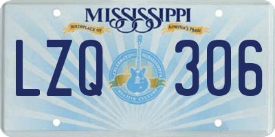MS license plate LZQ306