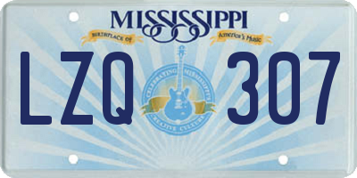 MS license plate LZQ307