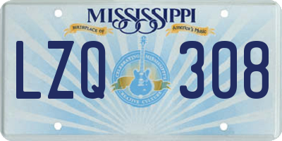 MS license plate LZQ308
