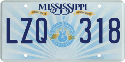 MS license plate LZQ318