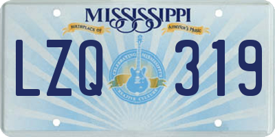 MS license plate LZQ319