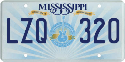 MS license plate LZQ320