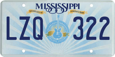 MS license plate LZQ322