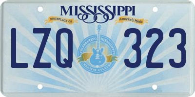 MS license plate LZQ323