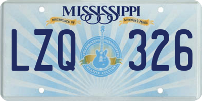 MS license plate LZQ326