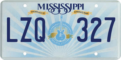 MS license plate LZQ327
