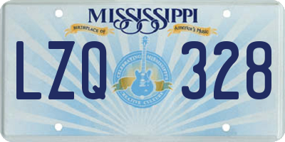MS license plate LZQ328