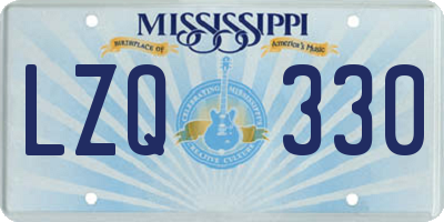 MS license plate LZQ330
