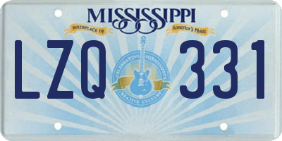 MS license plate LZQ331