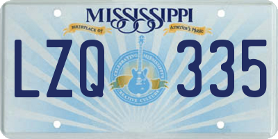 MS license plate LZQ335