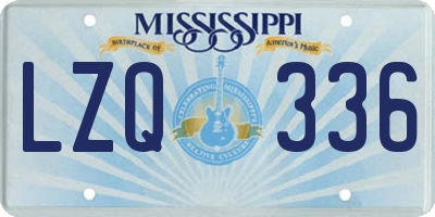 MS license plate LZQ336