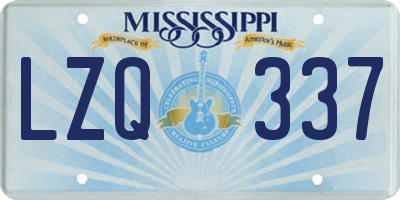MS license plate LZQ337