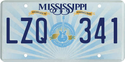 MS license plate LZQ341