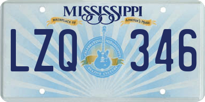 MS license plate LZQ346