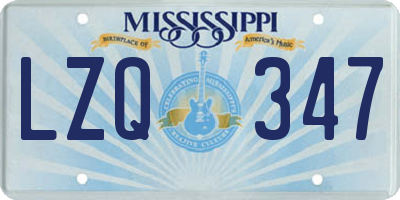 MS license plate LZQ347