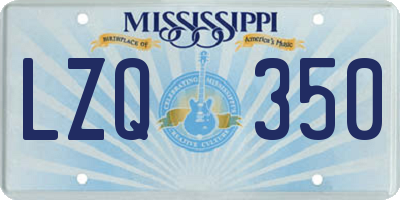 MS license plate LZQ350